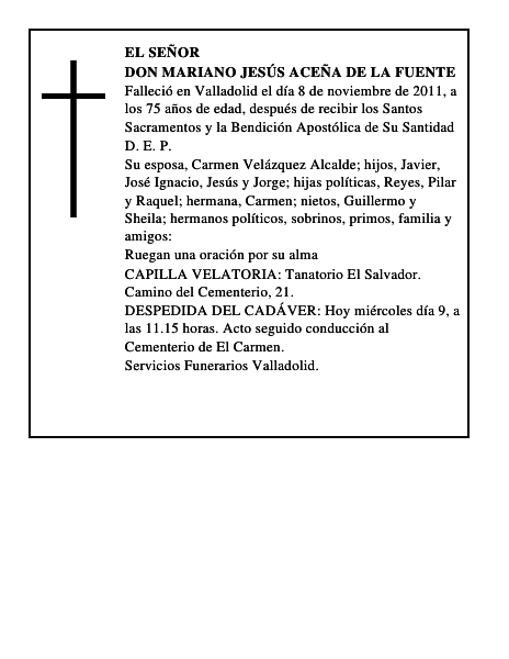 Don Mariano Jesús Aceña de la Fuente