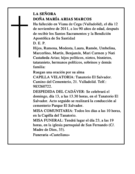 Doña María Arias Marcos