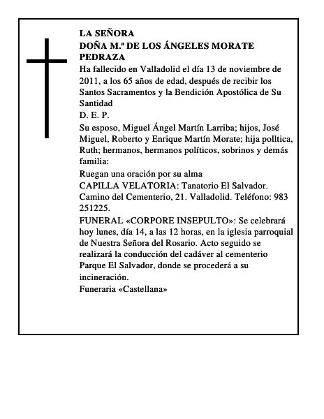 Doña M.ª de los Ángeles Morate Pedraza