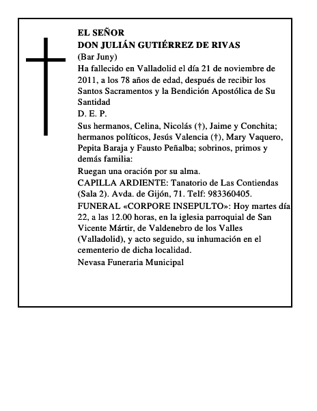 Don Julián Gutiérrez de Rivas