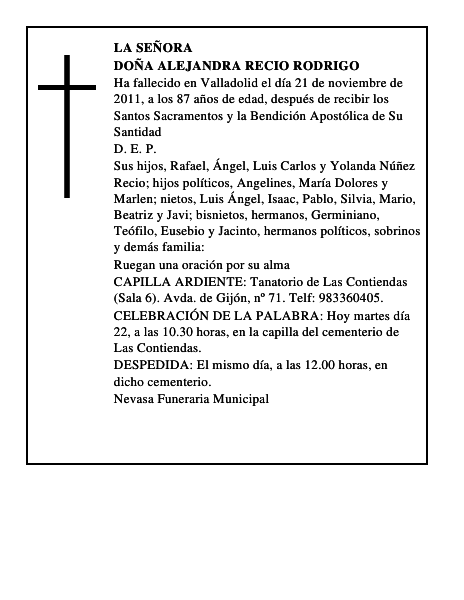 Doña Alejandra Recio Rodrigo