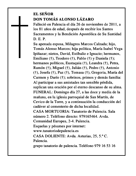 Don Tomás Alonso Lázaro