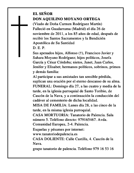 Don Aquilino Moyano Ortega