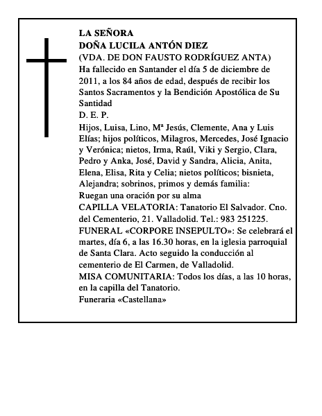 Doña Lucila Antón Diez