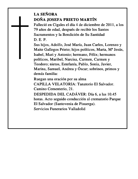 Doña Josefa Prieto Martín