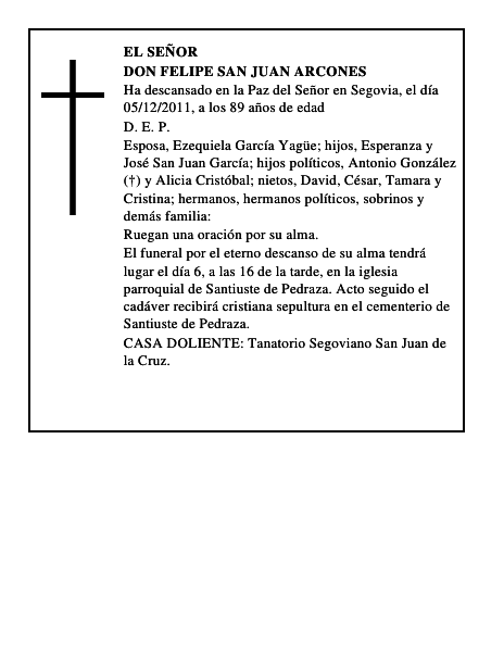 Don Felipe San Juan Arcones