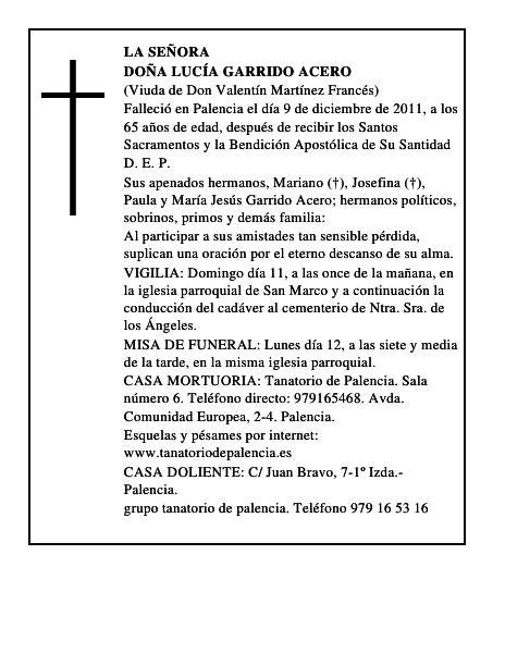 Doña Lucía Garrido Acero