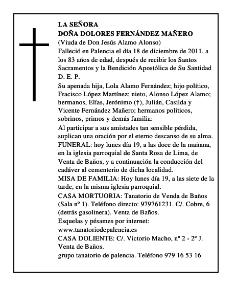 Doña Dolores Fernández Mañero
