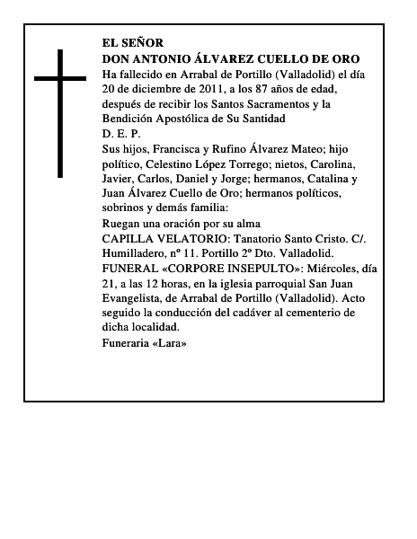 Don Antonio Álvarez Cuello de Oro