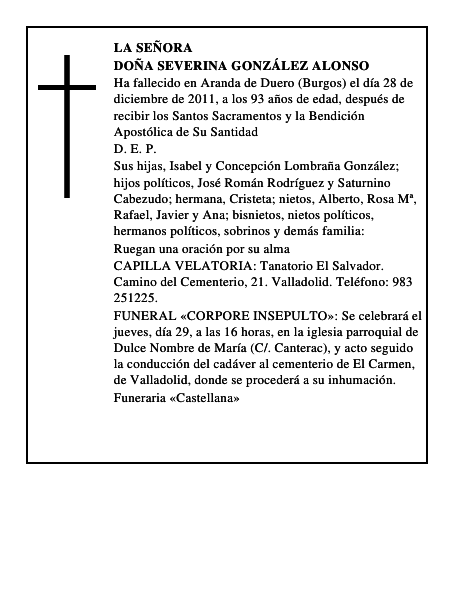 Doña Severina González Alonso
