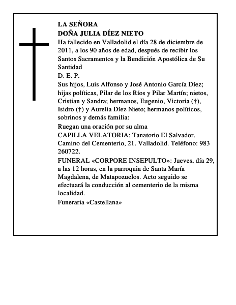 Doña Julia Díez Nieto