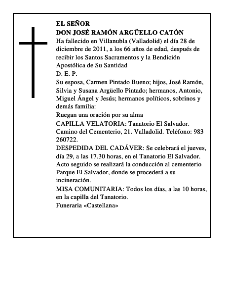 Don José Ramón Argüello Catón