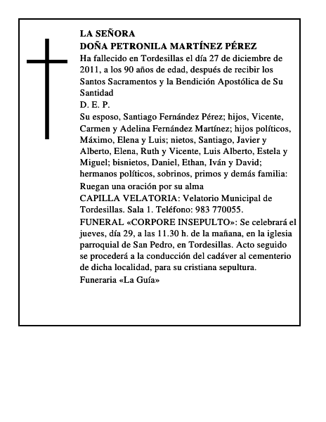 Doña Petronila Martínez Pérez