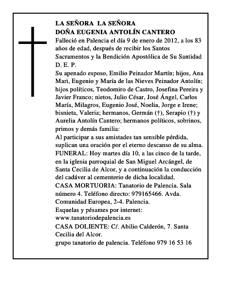 Doña Eugenia Antolín Cantero
