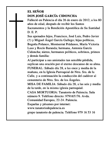 Don José García Cidoncha