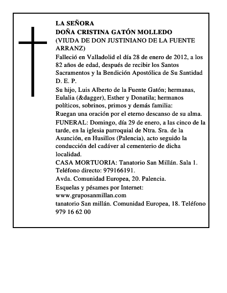Doña Cristina Gatón Molledo