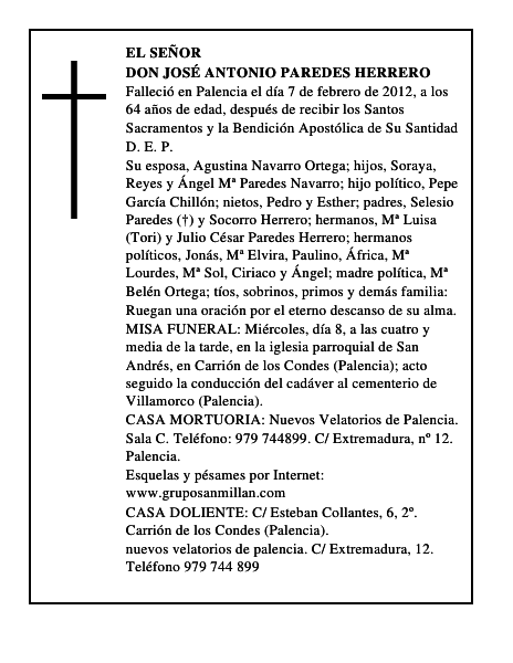 Don José Antonio Paredes Herrero