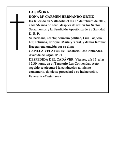 Doña Mª Carmen Hernando Ortiz