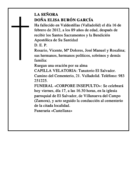 Doña Elisa Burón García