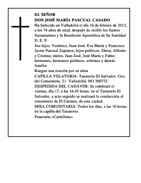 Don José María Pascual Casado