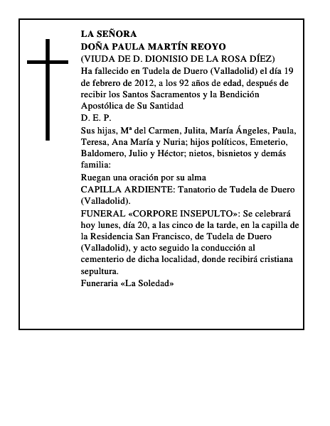 Doña Paula Martín Reoyo