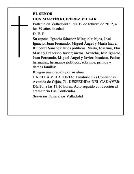 Don Martín Ruipérez Villar