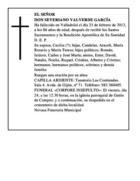 Don Severiano Valverde García