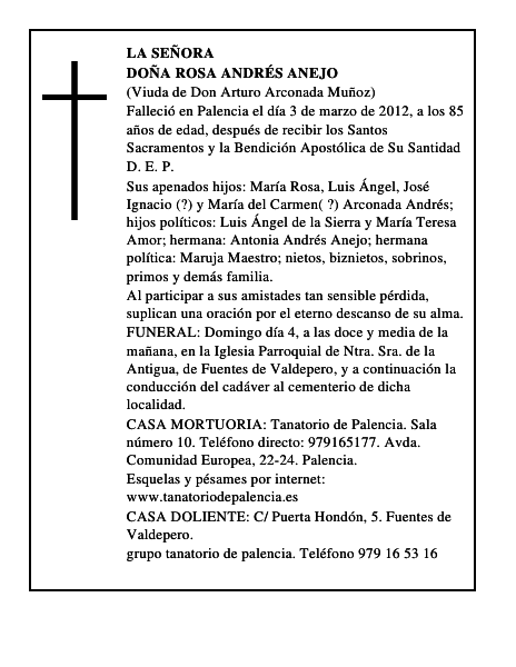 Doña Rosa Andrés Anejo
