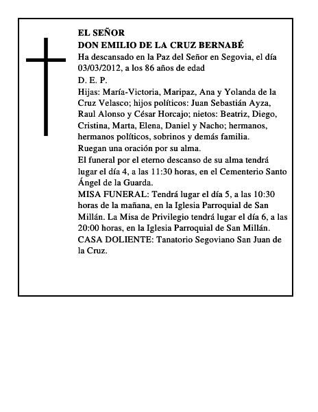 Don Emilio de la Cruz Bernabé