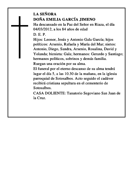 Doña Emilia García Jimeno