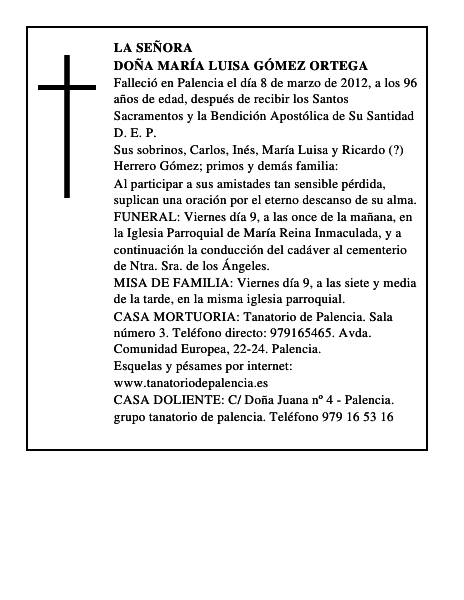 Doña María Luisa Gómez Ortega