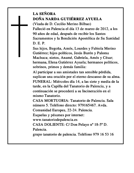 Doña Narda Gutiérrez Ayuela