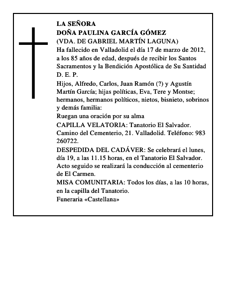 Doña Paulina García Gómez