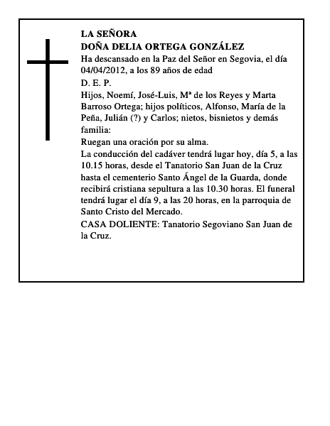 Doña Delia Ortega González