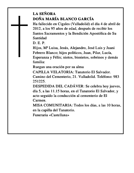 Doña María Blanco García