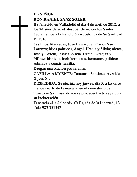 Don Daniel Sanz Soler