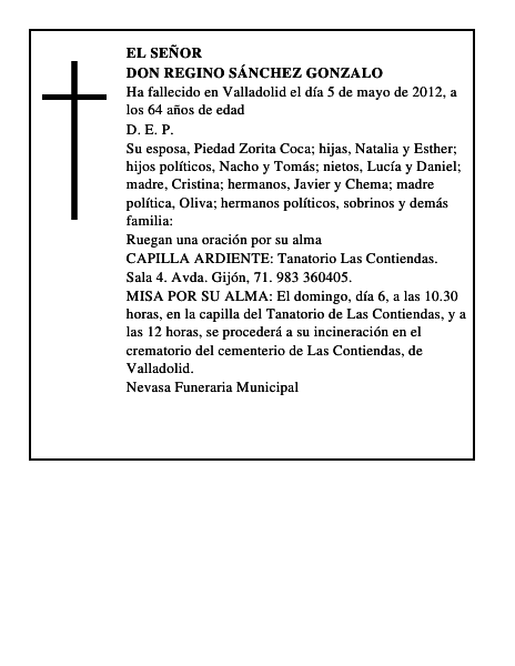 Don Regino Sánchez Gonzalo