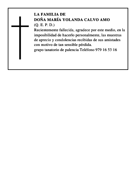 Doña María Yolanda Calvo Amo