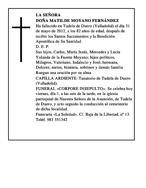 Doña Matilde Moyano Fernández