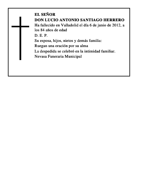 Don Lucio Antonio Santiago Herrero