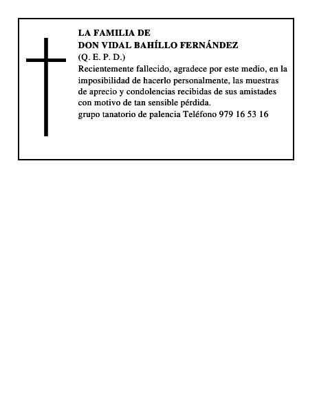 Don Vidal Bahíllo Fernández