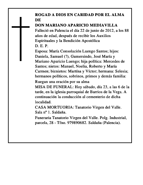 Don Mariano Aparicio Mediavilla
