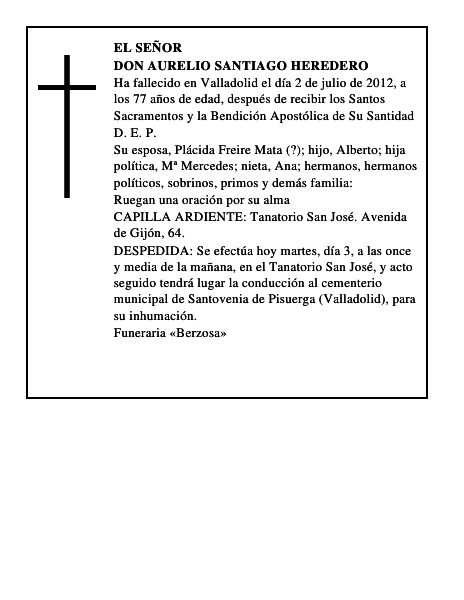 Don Aurelio Santiago Heredero