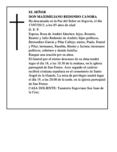 Don Maximiliano Redondo Canora
