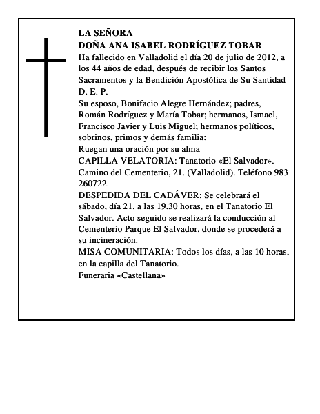 Doña Ana Isabel Rodríguez Tobar