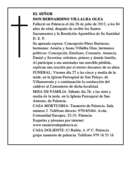 Don Bernardino Villalba Olea