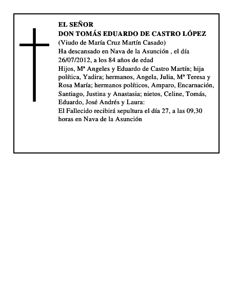 Don Tomás Eduardo De Castro López