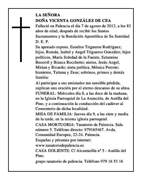 Doña Vicenta González de Cea
