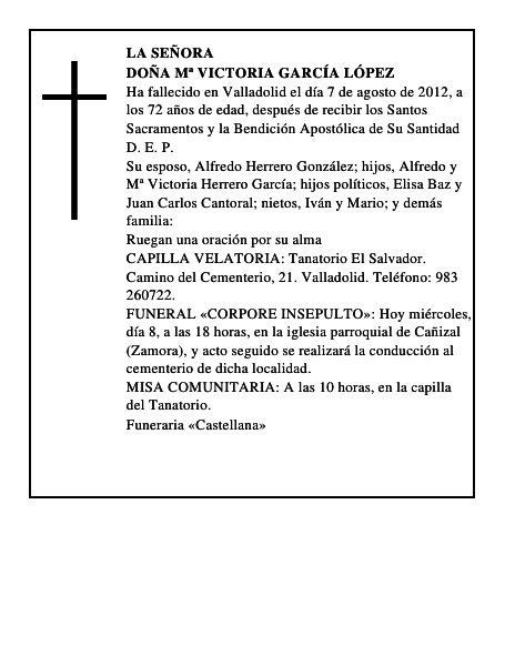 Doña Mª Victoria García López