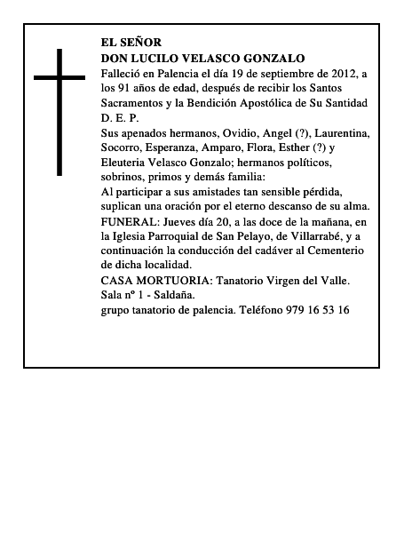 Don Lucilo Velasco Gonzalo
